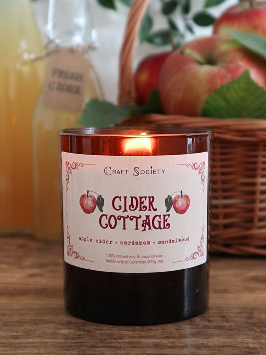 Cider Cottage handmade scented candle lit deluxe wooden wick