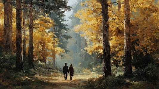 Among the Autumn Woods Looking for Mushrooms