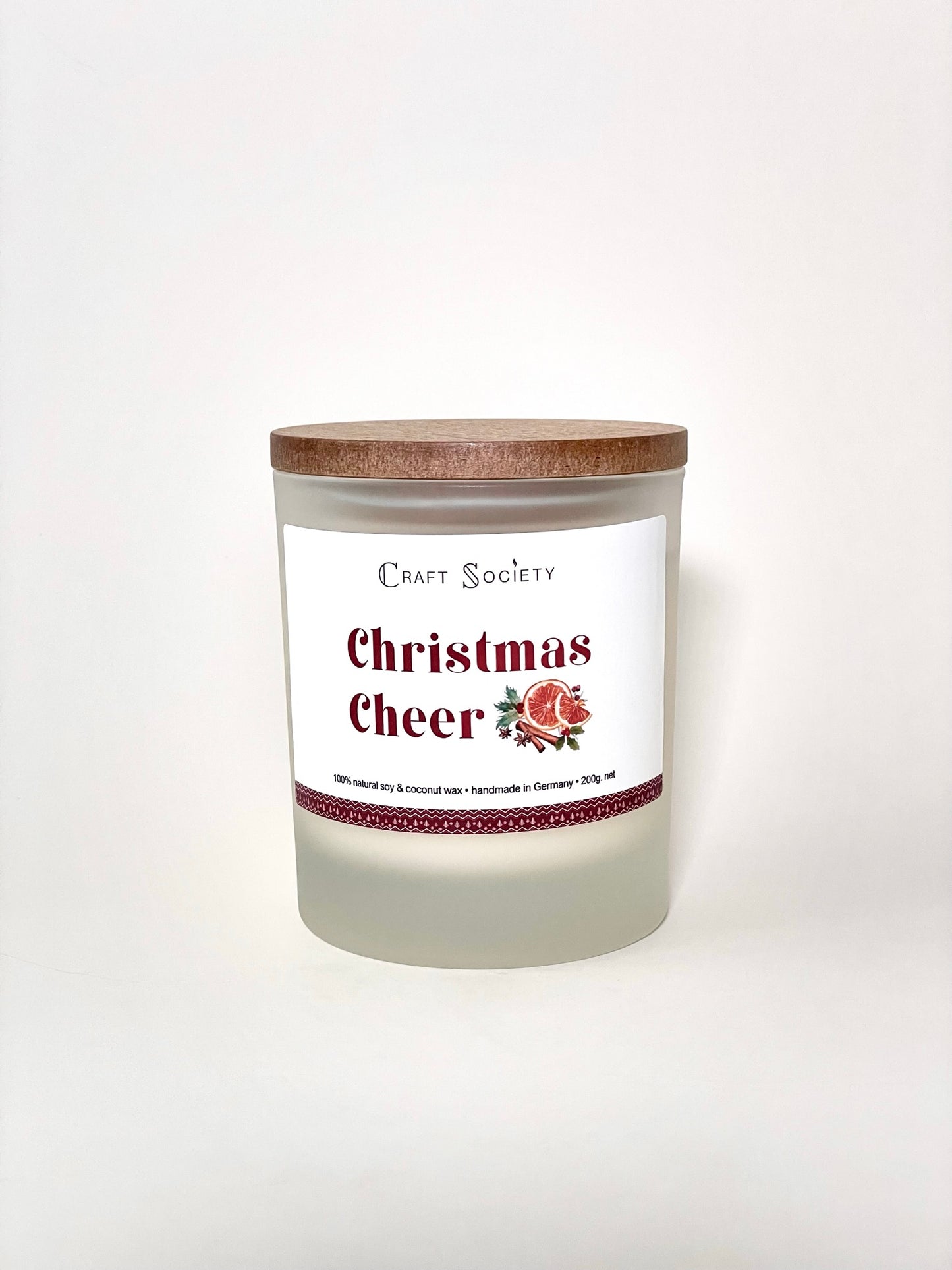 A deluxe scented candle on a white background