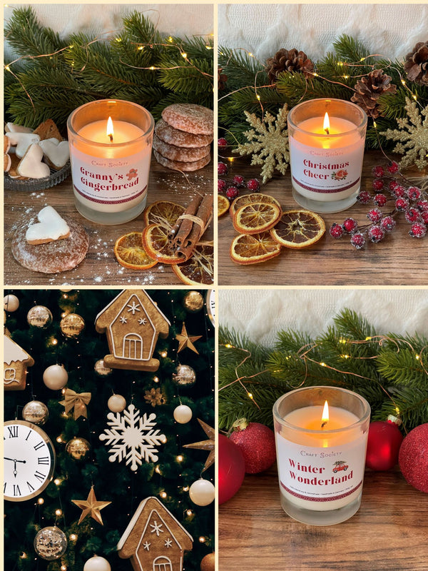 Nostalgic Christmas hand-poured scented candles bundle cotton wicks regular edition
