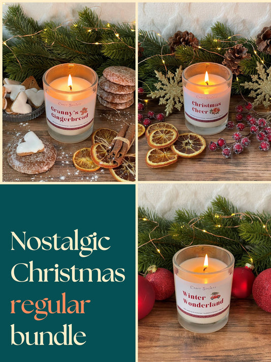 A bundle of three scented candles from the Nostalgic Christmas collection